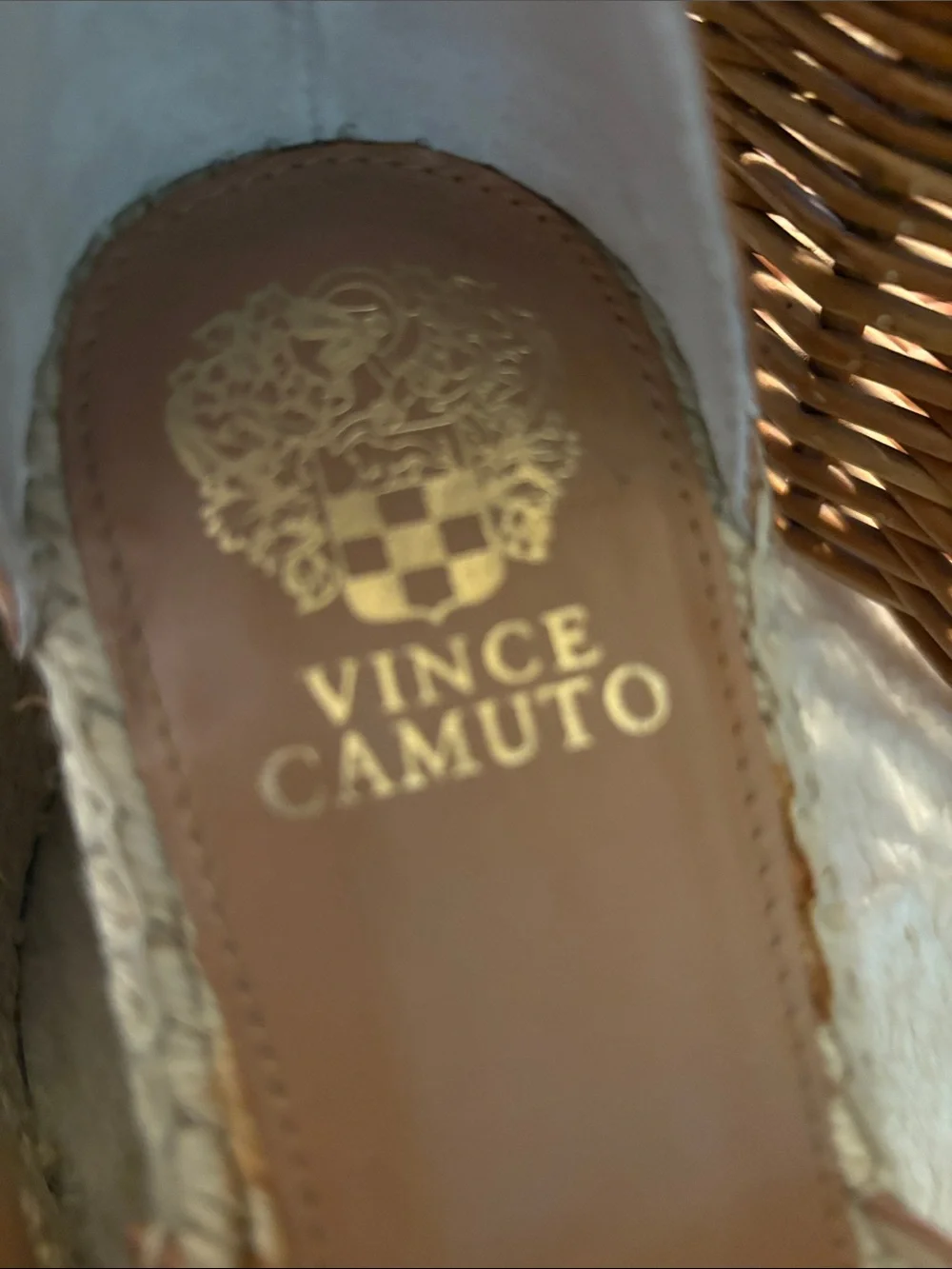 Vince Camuto Cognac Leather Crisscross Espadrille Lace Up Wedge Sandals (9.5)